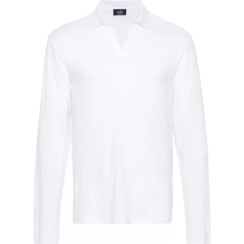 Linen Polo Shirt Long Sleeve , male, Sizes: 4XL, 3XL, L, 2XL - Barba - Modalova
