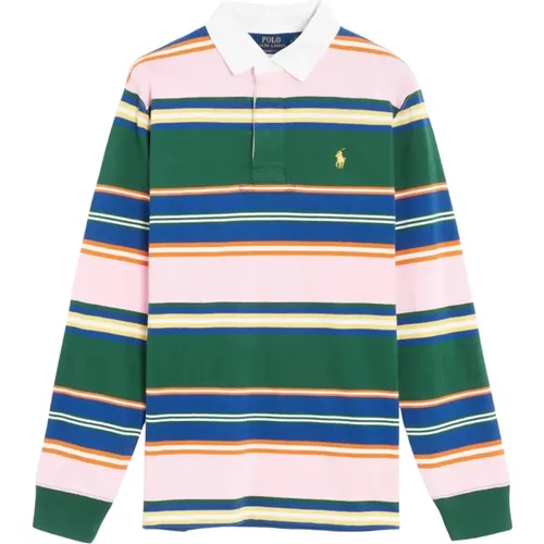 Baumwoll-Poloshirt mit Streifen , Herren, Größe: L - Ralph Lauren - Modalova