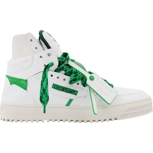 Off , Sneakers, male, , Size: 7 US Leather Zip-Tie Sneakers - Off White - Modalova