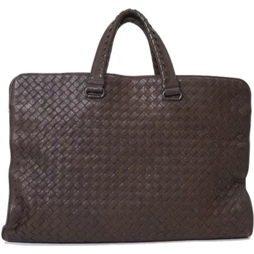 Pre-owned Tote Bags, female, , Size: ONE SIZE Pre-owned Leather briefcases - Bottega Veneta Vintage - Modalova