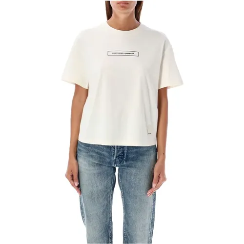 Printed T-shirt with Graphic Print , female, Sizes: L - Emporio Armani - Modalova