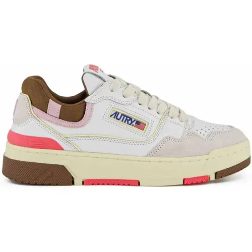 Rosa Leder-Sneakers mit Wildleder-Einsätzen , Damen, Größe: 40 EU - Autry - Modalova