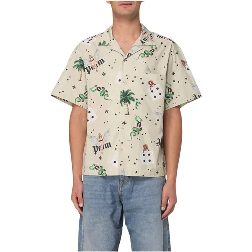 Short Sleeve Shirts, male, , Size: M Dice Print Casual Shirt - Palm Angels - Modalova