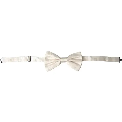 Bowties, male, , Size: ONE SIZE Silk Jacquard Adjustable Bow Tie - Dolce & Gabbana - Modalova