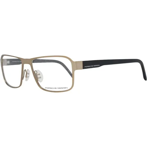 Glasses, male, , Size: ONE SIZE Gold Rectangle Optical Frames for Men - Porsche Design - Modalova