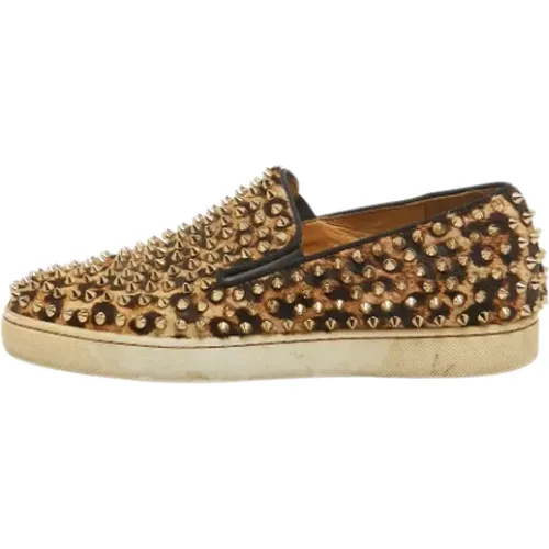 Pre-owned Flats, male, , Size: 7 1/2 US Pre-owned Fabric sneakers - Christian Louboutin Pre-owned - Modalova