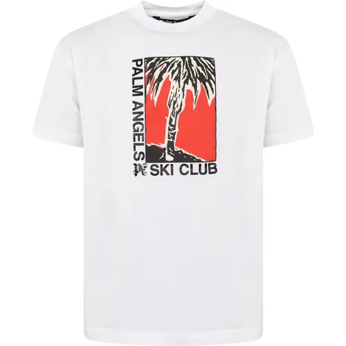 T-Shirts, male, , Size: S Ski Club T-Shirt - Palm Angels - Modalova