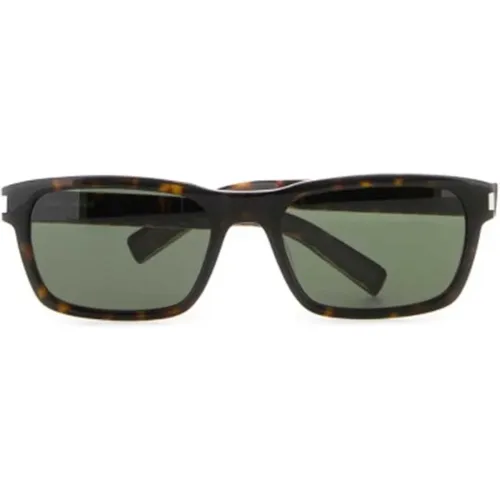 Sunglasses, female, , Size: ONE SIZE Square Logo Sunglasses Tortoiseshell Design - Saint Laurent - Modalova
