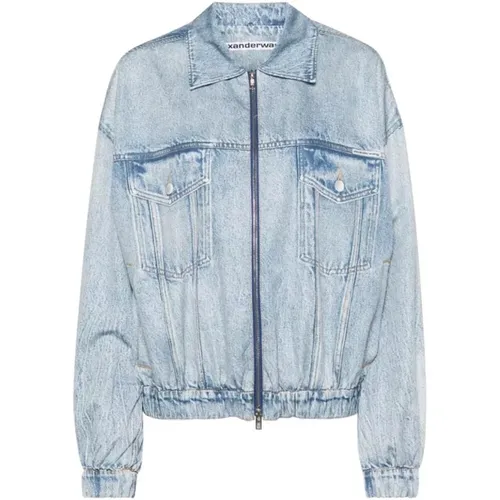 Indigo Denim Print Jacke , Damen, Größe: XS - alexander wang - Modalova