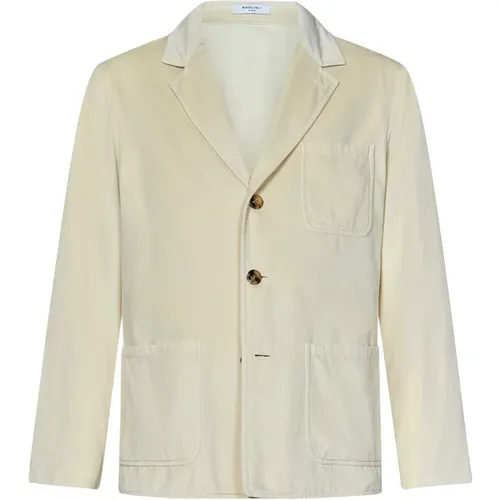 Butter-colored cotton velvet blazer , male, Sizes: M, L - Boglioli - Modalova