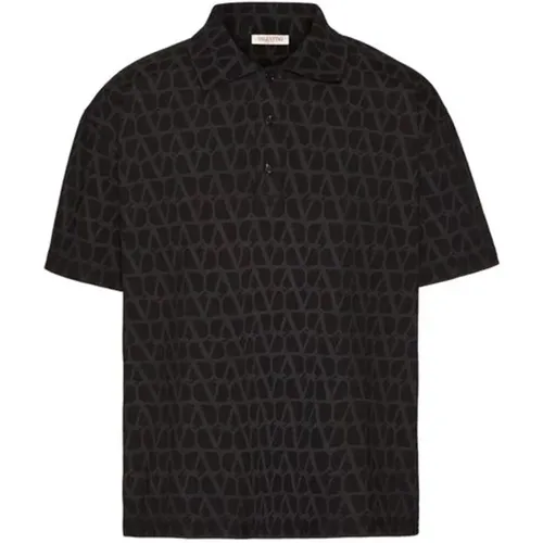 Schwarzes Iconographe Polo Shirt , Herren, Größe: L - Valentino - Modalova