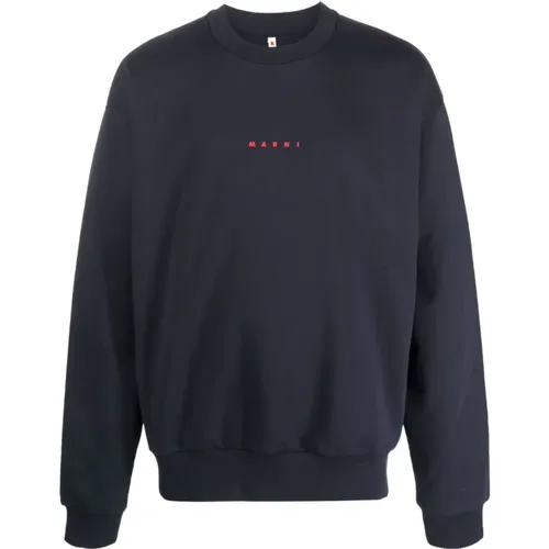 Blaues Crewneck Sweatshirt für Männer , Herren, Größe: XL - Marni - Modalova