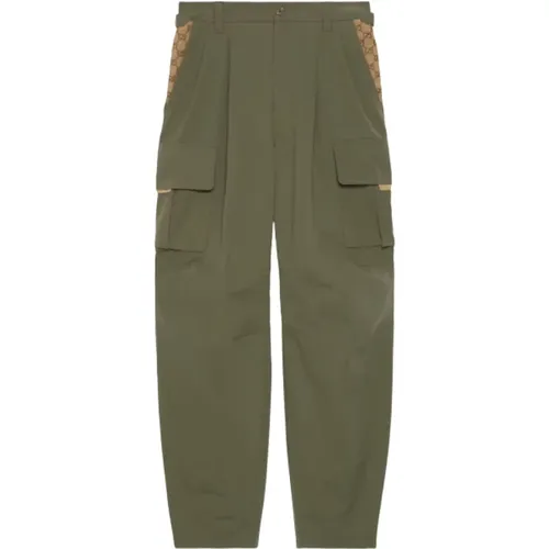 GG canvas-panel cargo pants , male, Sizes: L, XL - Gucci - Modalova