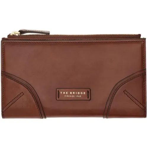 Wallets & Cardholders, female, , Size: ONE SIZE Leather Horizontal Wallet with Coin Pocket - The Bridge - Modalova