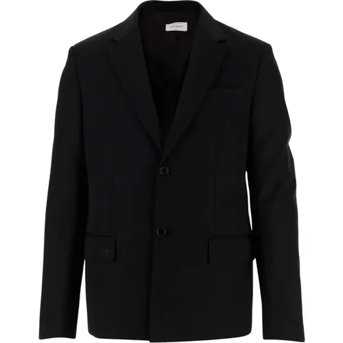 Wool Jacket with Lapels , male, Sizes: L, M - Off White - Modalova