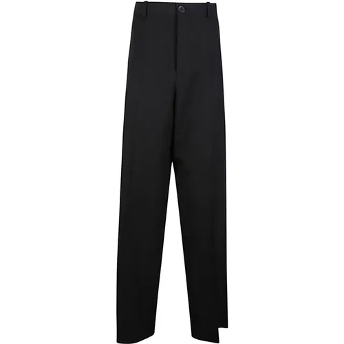 Wide Trousers, male, , Size: S Wool Trousers - Balenciaga - Modalova