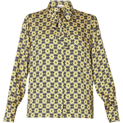 Yellow Jacquard Shirts , female, Sizes: S, L, M - Liu Jo - Modalova