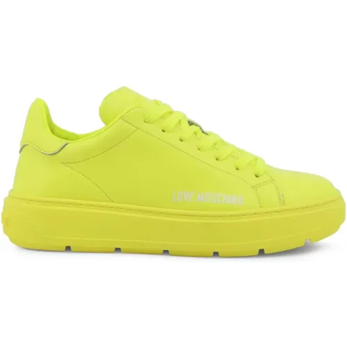 Damen Leder Sneakers - Frühling/Sommer Kollektion , Damen, Größe: 36 EU - Love Moschino - Modalova