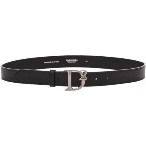 Leather Belt with D2 Logo Buckle , female, Sizes: 100 CM - Dsquared2 - Modalova