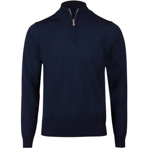 Turtlenecks, male, , Size: 3XL Classic Merino Wool Half Zip Sweater - Stenströms - Modalova