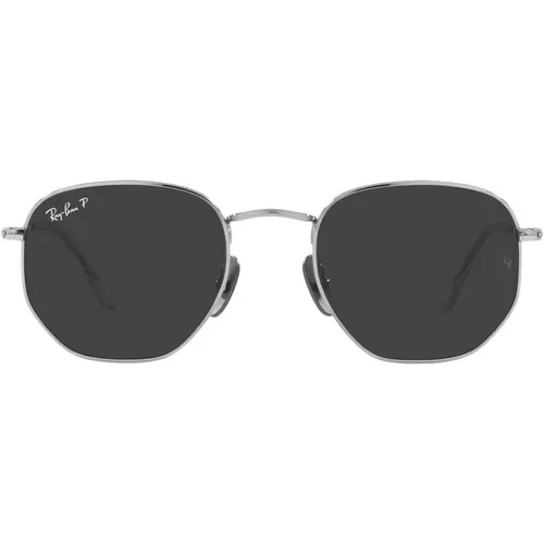 Sunglasses, male, , Size: 54 MM Hexagonal Polarized Sunglasses - Ray-Ban - Modalova