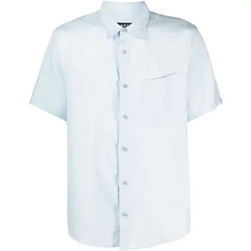 Linen Short Sleeve Shirt , male, Sizes: L, M - A.p.c. - Modalova