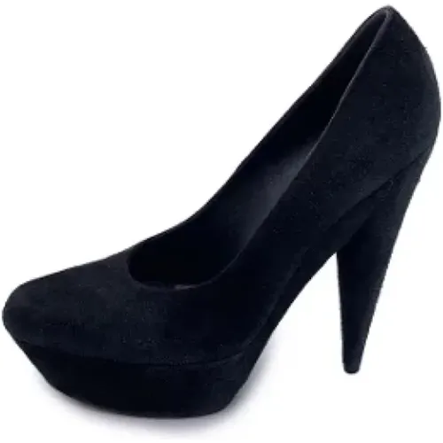 Pre-owned Pumps, female, , Size: 10 US Pre-owned Suede heels - Yves Saint Laurent Vintage - Modalova