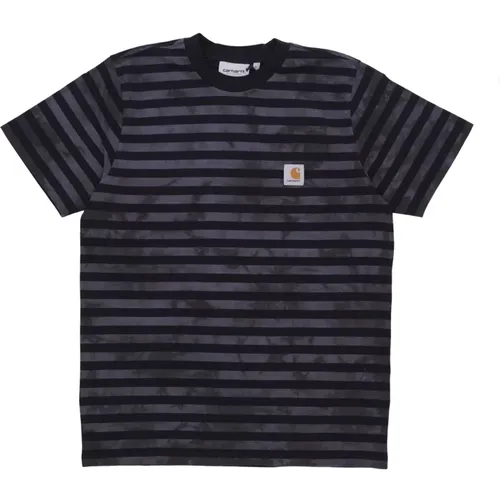 T-Shirts, male, , Size: M Striped Pocket Tee Chromo - Carhartt WIP - Modalova