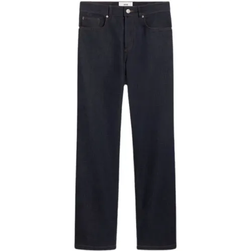 Indigo Straight Fit Jeans , male, Sizes: W30, W28 - Ami Paris - Modalova