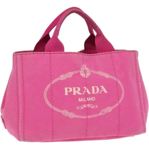 Pre-owned Tote Bags, female, , Size: ONE SIZE Pre-owned Canvas handbags - Prada Vintage - Modalova