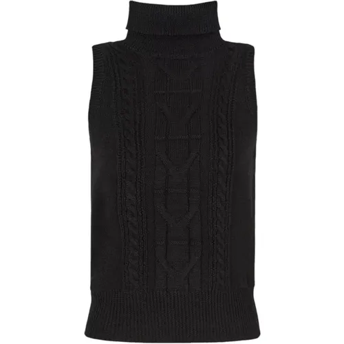 Schwarzes Stricktop Stilvolles Modell , Damen, Größe: M - Armani Exchange - Modalova