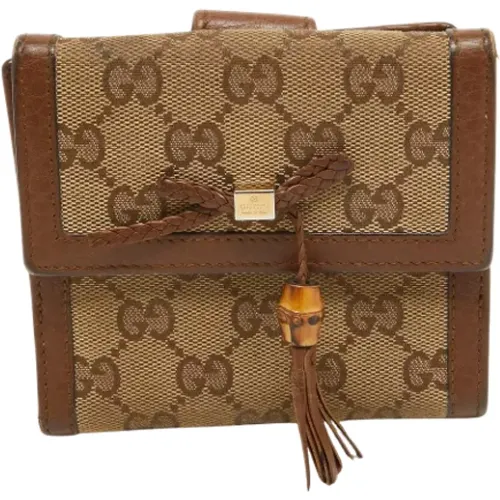 Pre-owned Wallets, female, , Size: ONE SIZE Pre-owned Canvas wallets - Gucci Vintage - Modalova