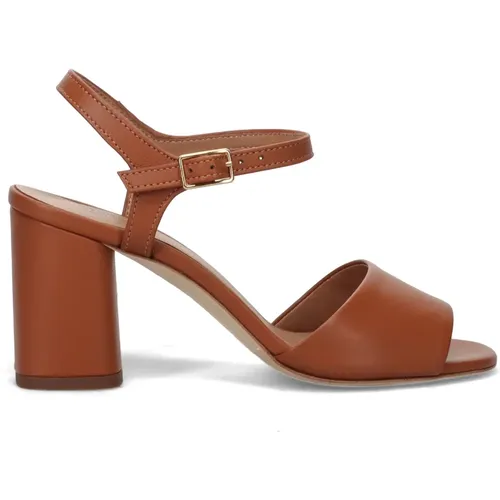 High Heel Sandals, female, , Size: 9 US Leather Block Heel Sandals - Sangiorgio - Modalova