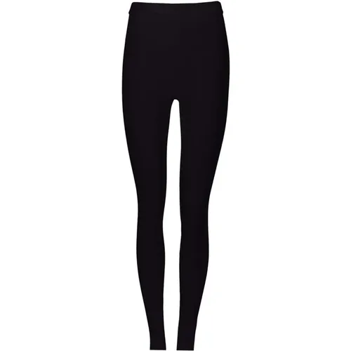 Schwarze Leggings mit Logo-Plaque , Damen, Größe: L - Salvatore Ferragamo - Modalova