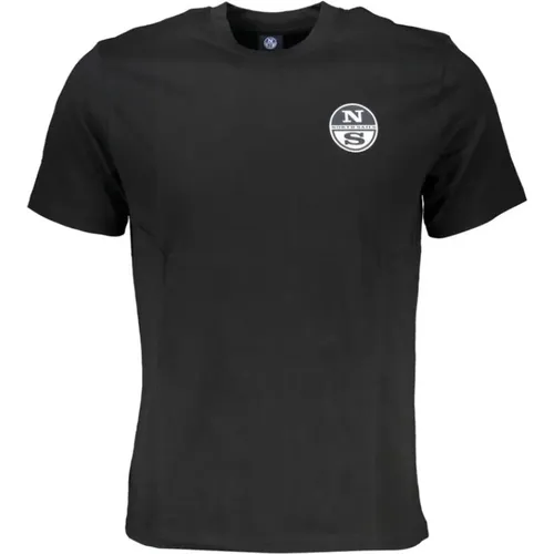 Schwarzes Baumwoll Logo Print T-Shirt , Herren, Größe: 2XL - North Sails - Modalova