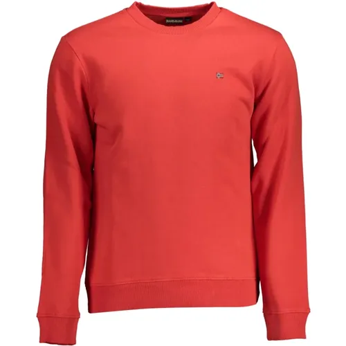 Roter Herren-Sweatshirt mit Stickerei , Herren, Größe: 2XL - Napapijri - Modalova