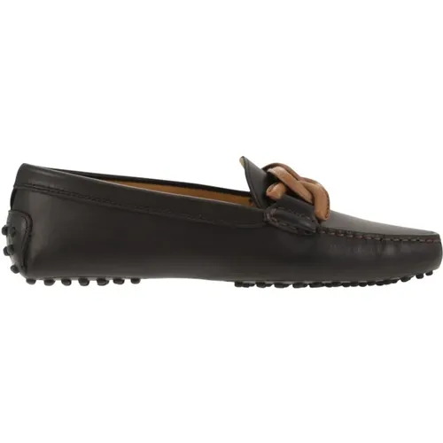 Metal Chain Loafer with Hand-Stitched Detail , female, Sizes: 4 UK, 3 UK - TOD'S - Modalova