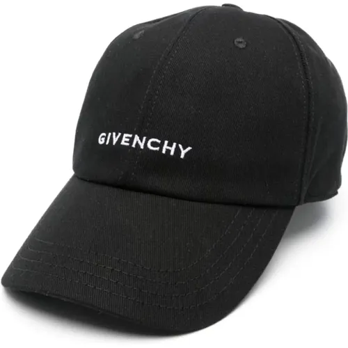 Schwarze gebogene Kappe mit Logo - Givenchy - Modalova