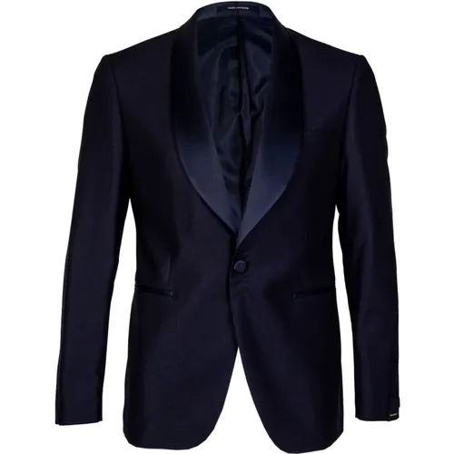 Blazers, male, , Size: L 3-Piece Wool Tuxedo Suit - Tagliatore - Modalova