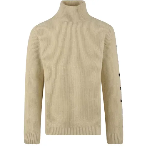 Turtlenecks, male, , Size: XL Cream Turtleneck for Men - Daniele Alessandrini - Modalova