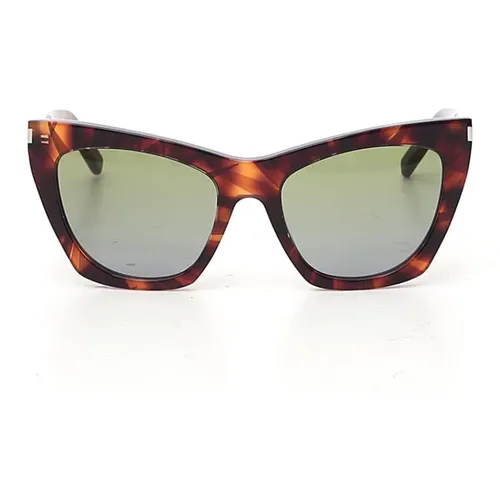 Braune Acetat Schmetterlings-Sonnenbrille , Damen, Größe: ONE Size - Saint Laurent - Modalova