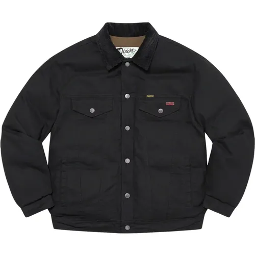 Canvas Down Trucker Jacke Schwarz - Supreme - Modalova