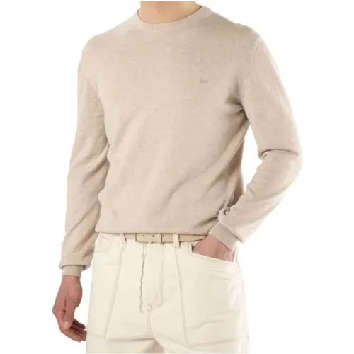 Beiger Pullover mit Rippenbündchen , Herren, Größe: S - Harmont & Blaine - Modalova