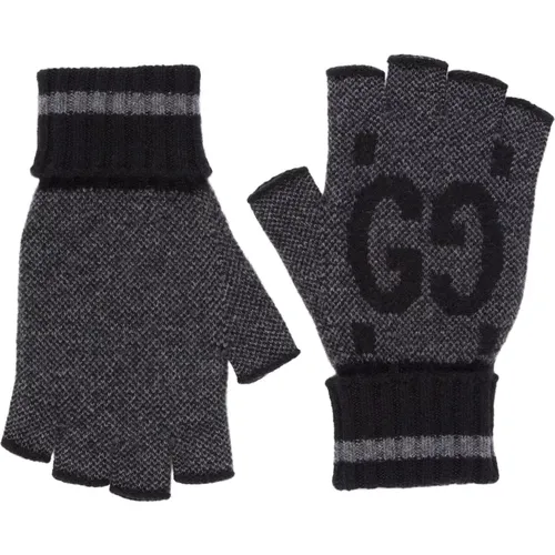 Wool Fingerless Gloves , male, Sizes: 10 IN - Gucci - Modalova