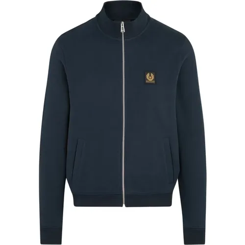 Zip-throughs, male, , Size: S Navy Zip-Through Sweatshirt - Belstaff - Modalova