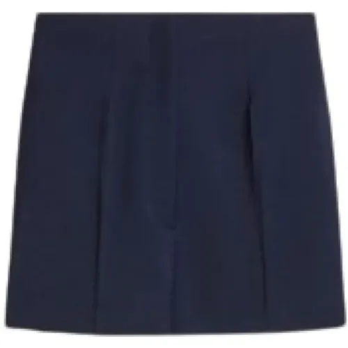 High-Waist Blaue Wollshorts , Damen, Größe: S - SPORTMAX - Modalova