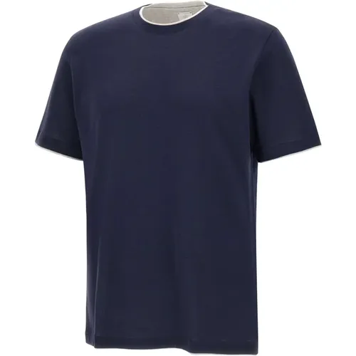 T-Shirts, male, , Size: M Crew Neck T-Shirt - Eleventy - Modalova