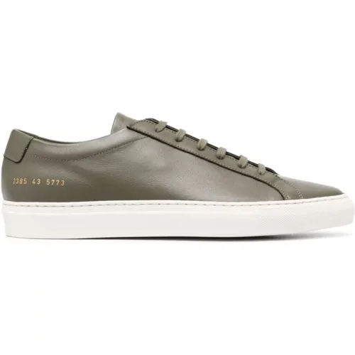 Sneakers, male, , Size: 7 US Leather Sneakers with Signature Numbers Motif - Common Projects - Modalova