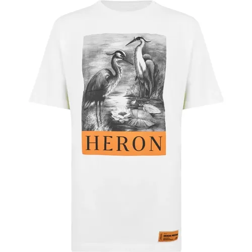 T-Shirts, male, , Size: XL BW Logo Print Cotton T-Shirt - Heron Preston - Modalova