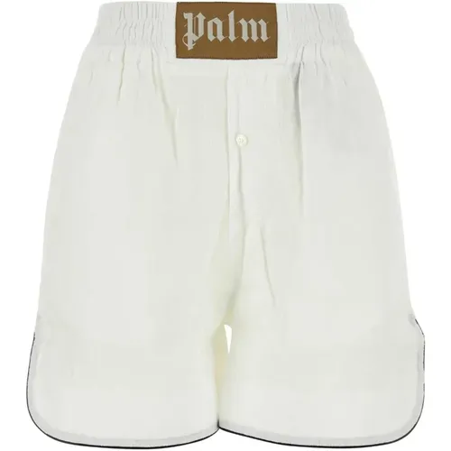 Stilvolle Leinen-Shorts für Frauen , Damen, Größe: XS - Palm Angels - Modalova